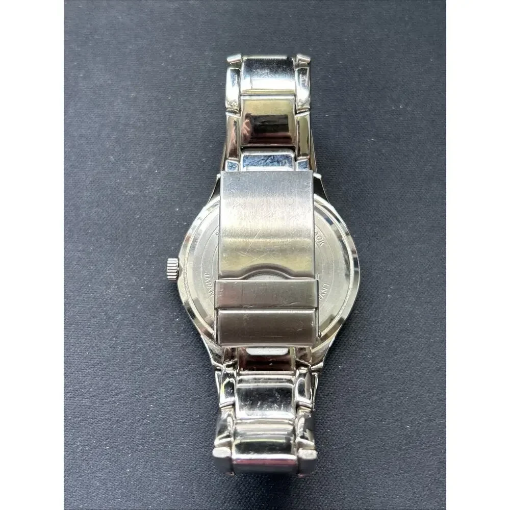 George Silver Tone Black Dial Quartz Watch